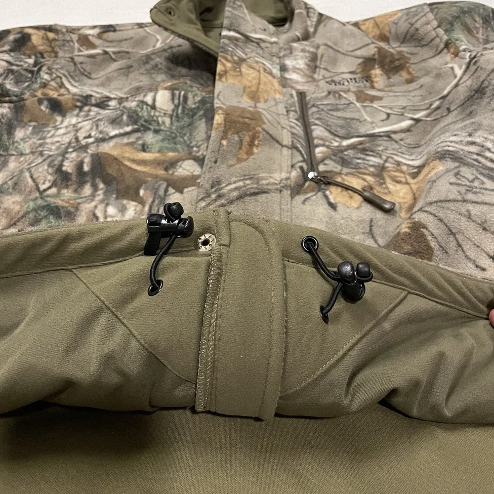 Camouflage Fleece Jacket Windproof Midway USA Men's Size L Hunting Coat NRA Camo